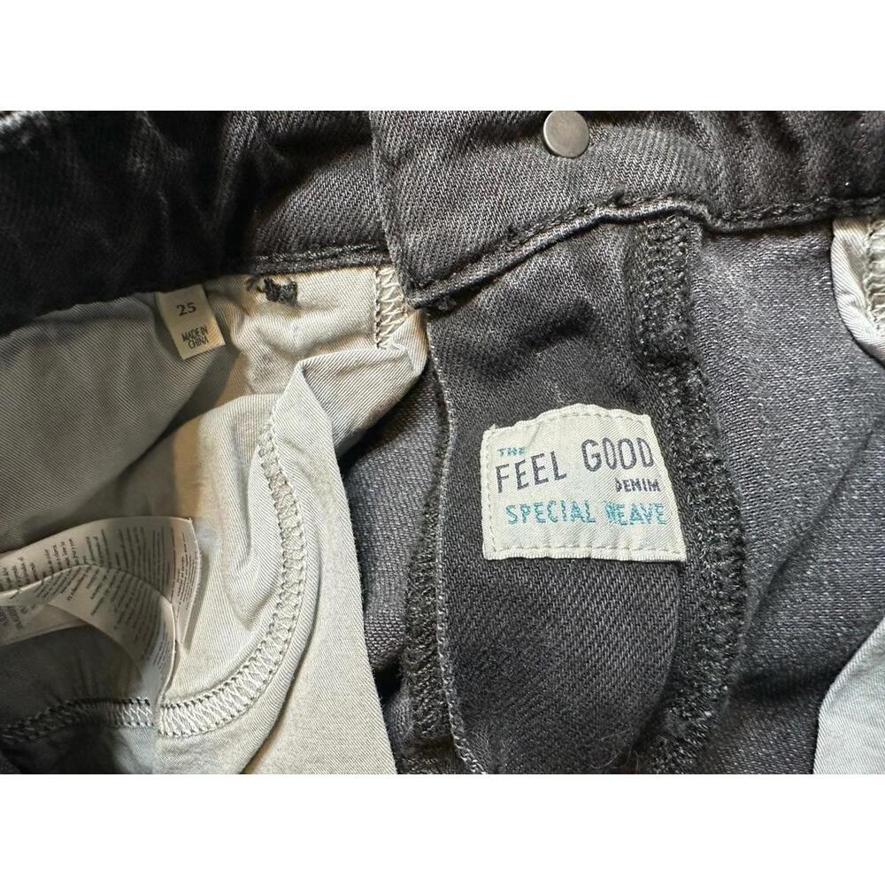 Faherty Slim Straight Jeans Womens 25 Pants Black Denim Special Weave Stretch - Picture 6 of 8